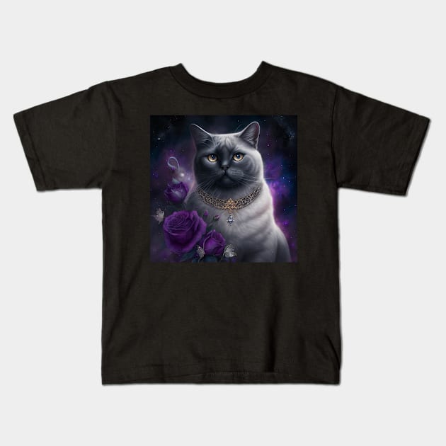 British Shorthair Divine Kids T-Shirt by Enchanted Reverie